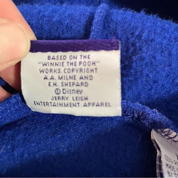 90s Y2K Winnie the Pooh Vintage Blue fleece hoodie size XL women’s Disney - Picture 5 of 6